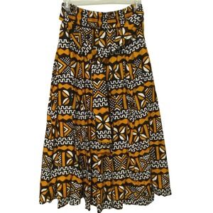 African Stars Flowy Maxi Skirt OS Boho Festival‎ Ethnic Print Travel Costume